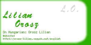 lilian orosz business card